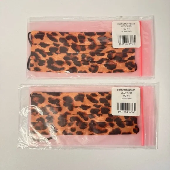 Set of 2 NWT VERONICA BEARD Reusable Cotton Leopard Print Face Masks Coverings - Picture 6 of 10